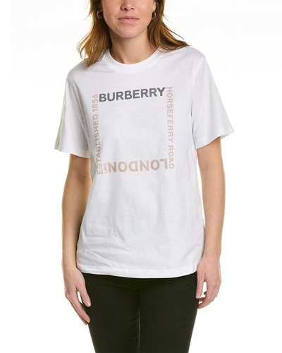 Shop Burberry Square Print T-shirt In White