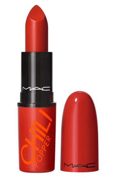 Shop Mac Cosmetics Chili's Crew Lustreglass Lipstick In Chili Popper
