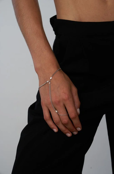 Shop Lili Claspe Dinah Hand Chain In Rhodium