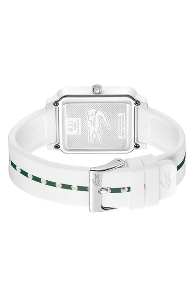 Shop Lacoste Studio Silicone Strap Watch, 36mm In White