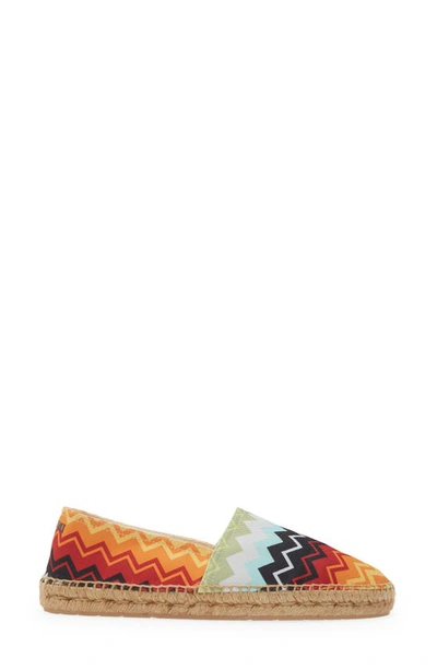 Shop Missoni Chevron Stripe Espadrille In Zigzag Multicolor Man