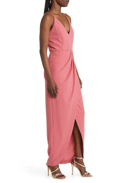 Shop Wayf The Ines V-neck Tulip Gown In Mulberry