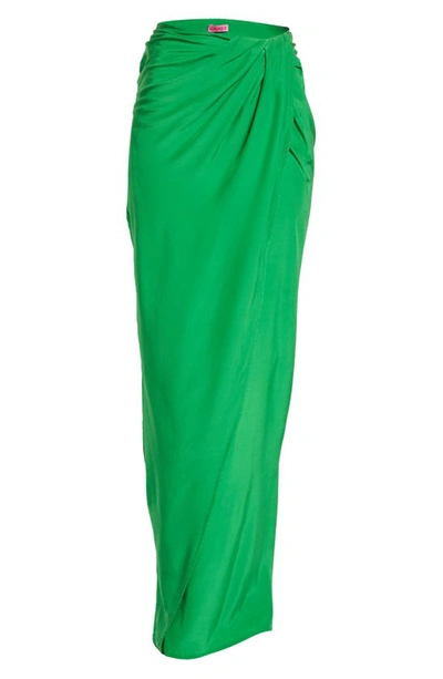 Shop Gauge81 Paita Asymmetric Wrap Silk Skirt In Jungle