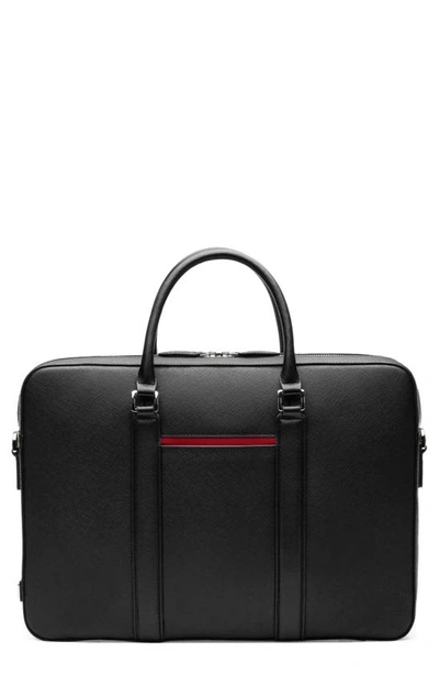 Shop Maverick & Co. Manhattan Deluxe Leather Briefcase In Black