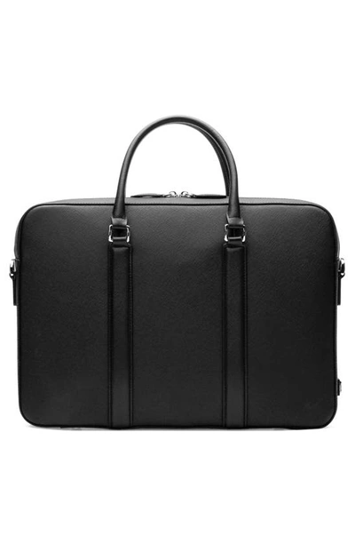 Shop Maverick & Co. Manhattan Deluxe Leather Briefcase In Black
