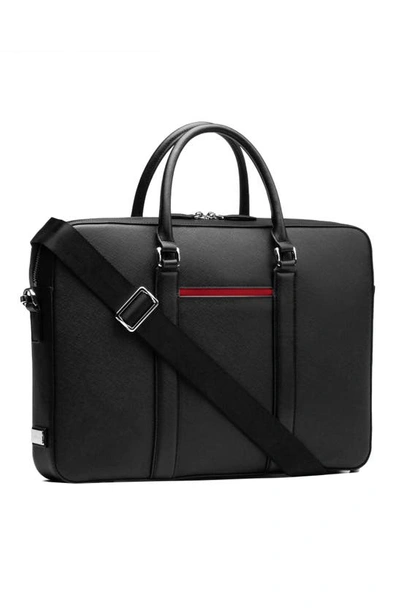 Shop Maverick & Co. Manhattan Deluxe Leather Briefcase In Black