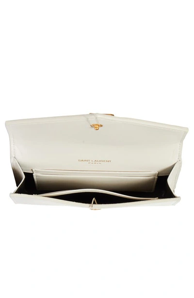 Saint Laurent Small Monogram Envelope Wallet In Crema Soft