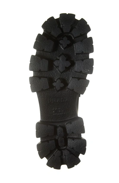 Shop Prada Monolith Lug Sole Loafer In Nero/ Argento