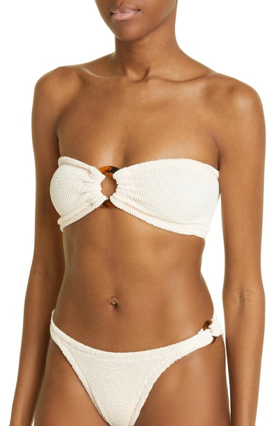 Shop Hunza G Gloria Two-piece Bandeau Bikini Swimsuit In Blush