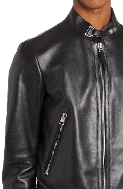 Tom Ford Zip-front Leather Jacket In Black