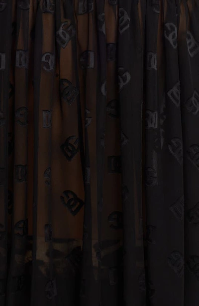 Shop Dolce & Gabbana Logo Devoré Satin Blouse In Black