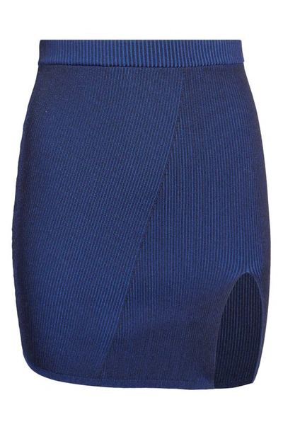 Shop Alix Nyc Luna Rib Miniskirt In Navy/ Royal