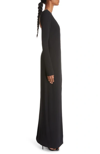Shop Givenchy Embellished Long Sleeve Evening Gown In Black