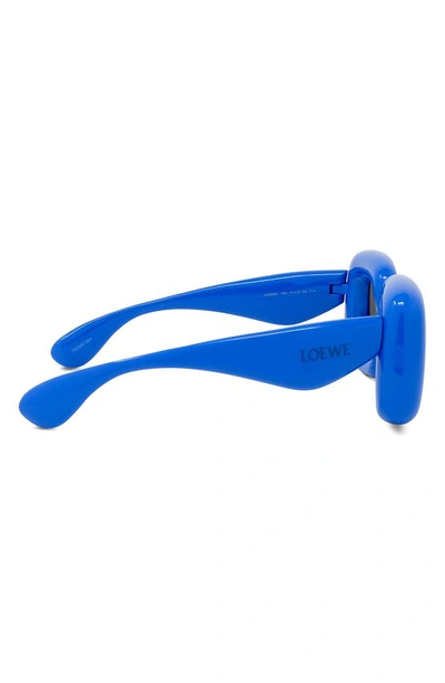 Shop Loewe Injected 41mm Square Sunglasses In Shiny Blue / Smoke