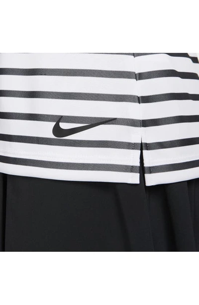 Shop Nike Victory Dri-fit Stripe Polo In White/ Black