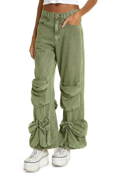 Shop R13 Multipocket Utility Jeans In Olive