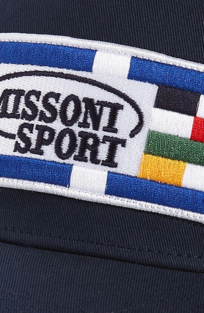 Shop Missoni Embroidered Logo Patch Baseball Cap In Nebulas Blue