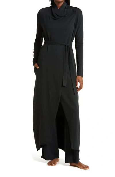 Shop Lunya Stretch Pima Cotton & Modal Robe In Immersed Black
