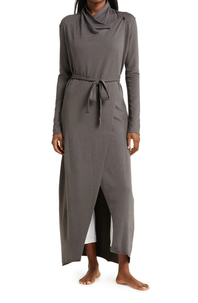 Shop Lunya Stretch Pima Cotton & Modal Robe In Meditative Grey