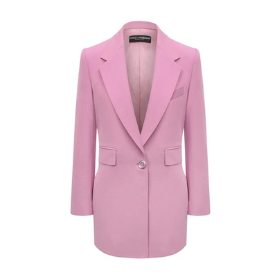 Shop Dolce & Gabbana Technical Twill Blazer In Pink
