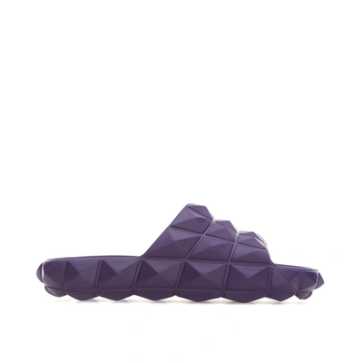 Shop Valentino Roman Stud Flats In Purple