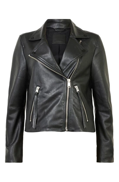 Shop Allsaints Dalby Faux Leather Biker Jacket In Black