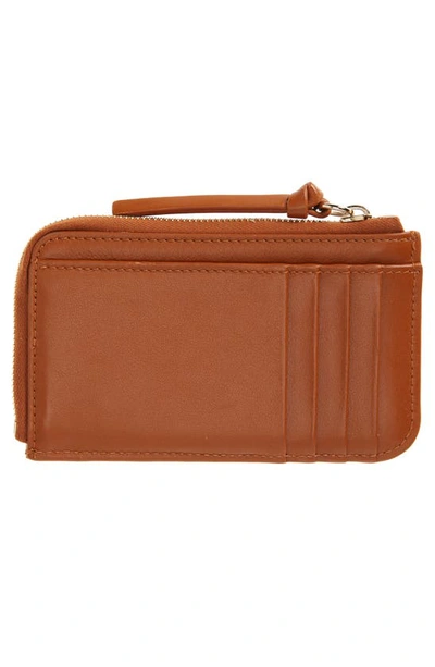 Shop Chloé Sense Leather Zip Card Case In 247 Caramel