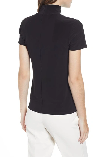 Shop Anne Klein Short Sleeve Mock Neck Top In Anne Black