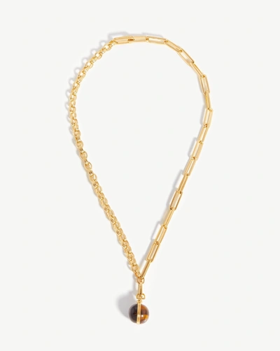 Shop Missoma Deconstructed Axiom Sphere Chain Necklace 18ct Gold Plated/tiger's Eye