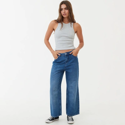 Shop Afends Hemp Denim Low Rise Jeans In Colour-blue