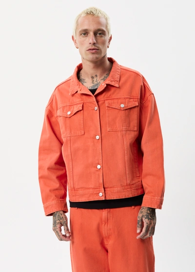 Shop Afends Unisex Organic Denim Jacket In Orange