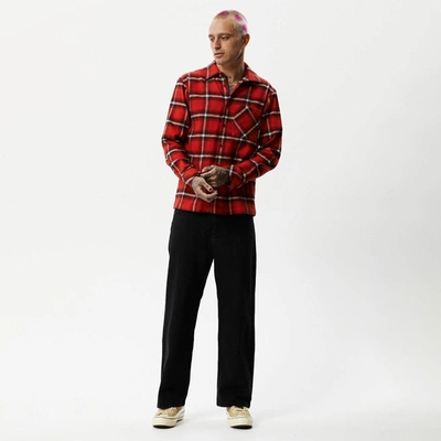 Shop Afends Recycled Flannel Long Sleeve Shirt In Red