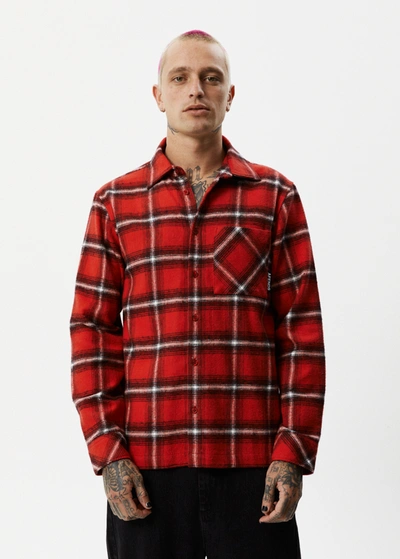 Shop Afends Recycled Flannel Long Sleeve Shirt In Red