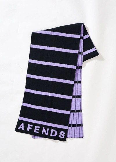 Shop Afends Hemp Knit Striped Scarf In Black