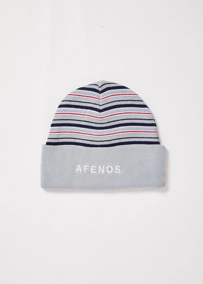 Shop Afends Recycled Stripe Beanie In Grey