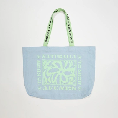 Shop Afends Recycled Oversized Tote Bag In Colour-blue