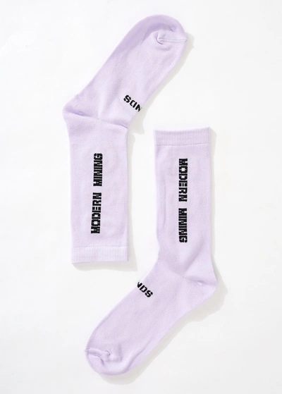 Shop Afends Organic Crew Socks In Purplecolor