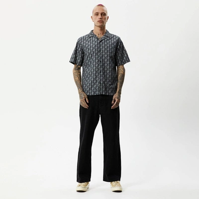 Shop Afends Organic Cuban Short Sleeve Shirt In Black
