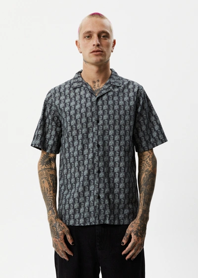 Shop Afends Organic Cuban Short Sleeve Shirt In Black