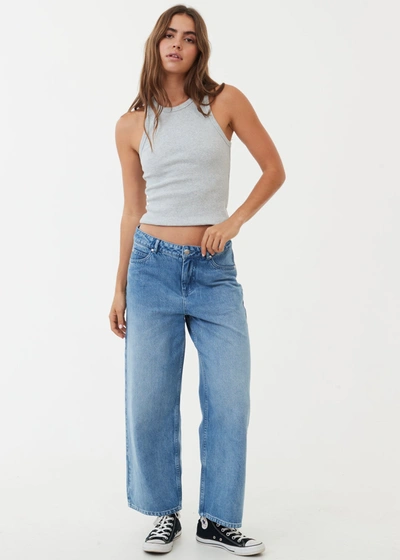 Shop Afends Hemp Denim Low Rise Jeans In Colour-blue