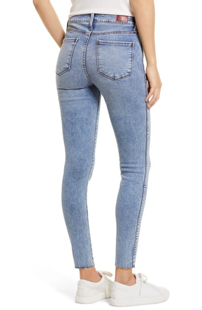 Shop Whetherly Cooper High Waist Raw Hem Skinny Jeans In Med Los Angeles
