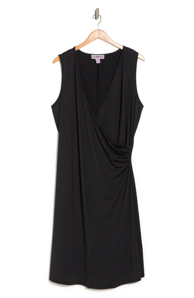 Shop By Design Mila Sleeveless Side Ruched Dress In Black