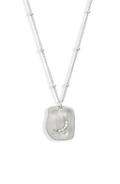 Shop Set & Stones Claye Crescent Moon Pendant Necklace In Silver