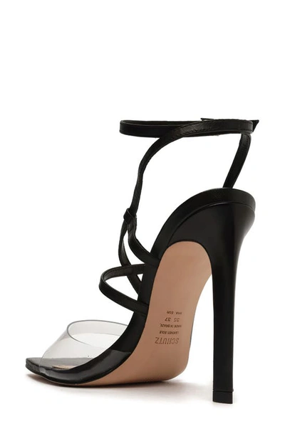 Shop Schutz Aisha Ankle Strap Sandal In Transparente/ Black