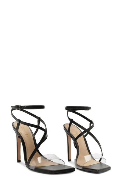 Shop Schutz Aisha Ankle Strap Sandal In Transparente/ Black