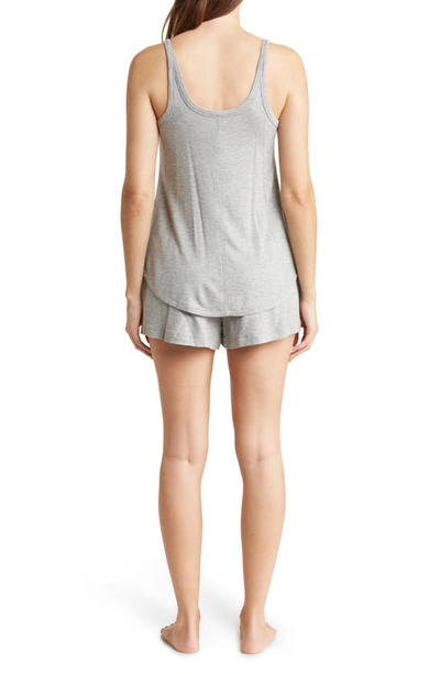 Shop Honeydew Intimates Next Level Tank & Drawstring Shorts Pajamas In Heather Grey