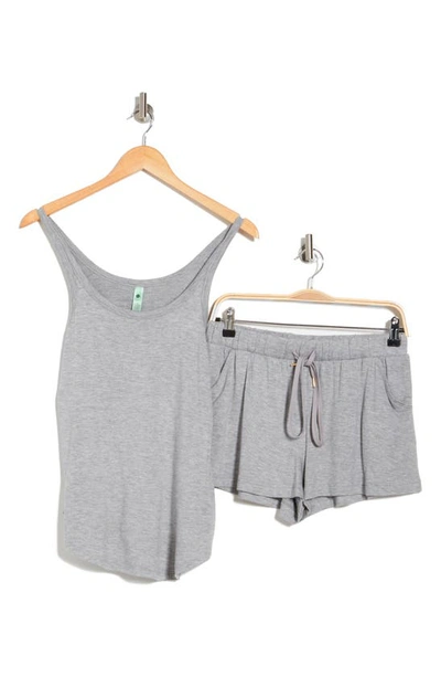 Shop Honeydew Intimates Next Level Tank & Drawstring Shorts Pajamas In Heather Grey