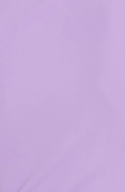 Shop Monse Cutout Gathered Jersey Minidress In Lavender