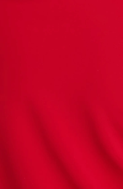 Shop Monse Gathered Keyhole Cutout Long Sleeve Tulip Dress In Ruby