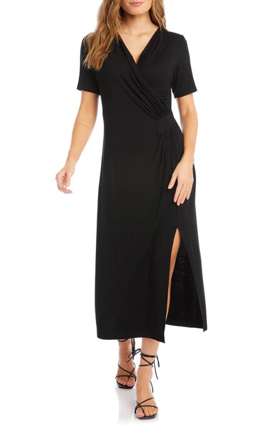 Shop Karen Kane Faux Wrap Midi Dress In Black